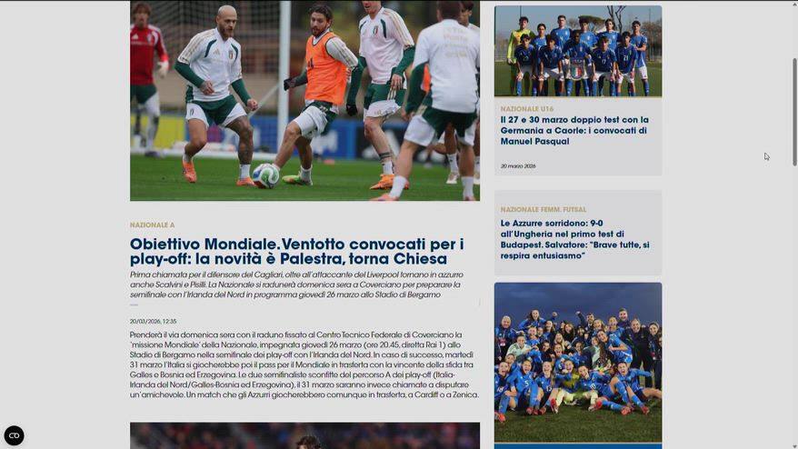 Italia, 28 convocati per playoff Mondiali: ritorna Chiesa