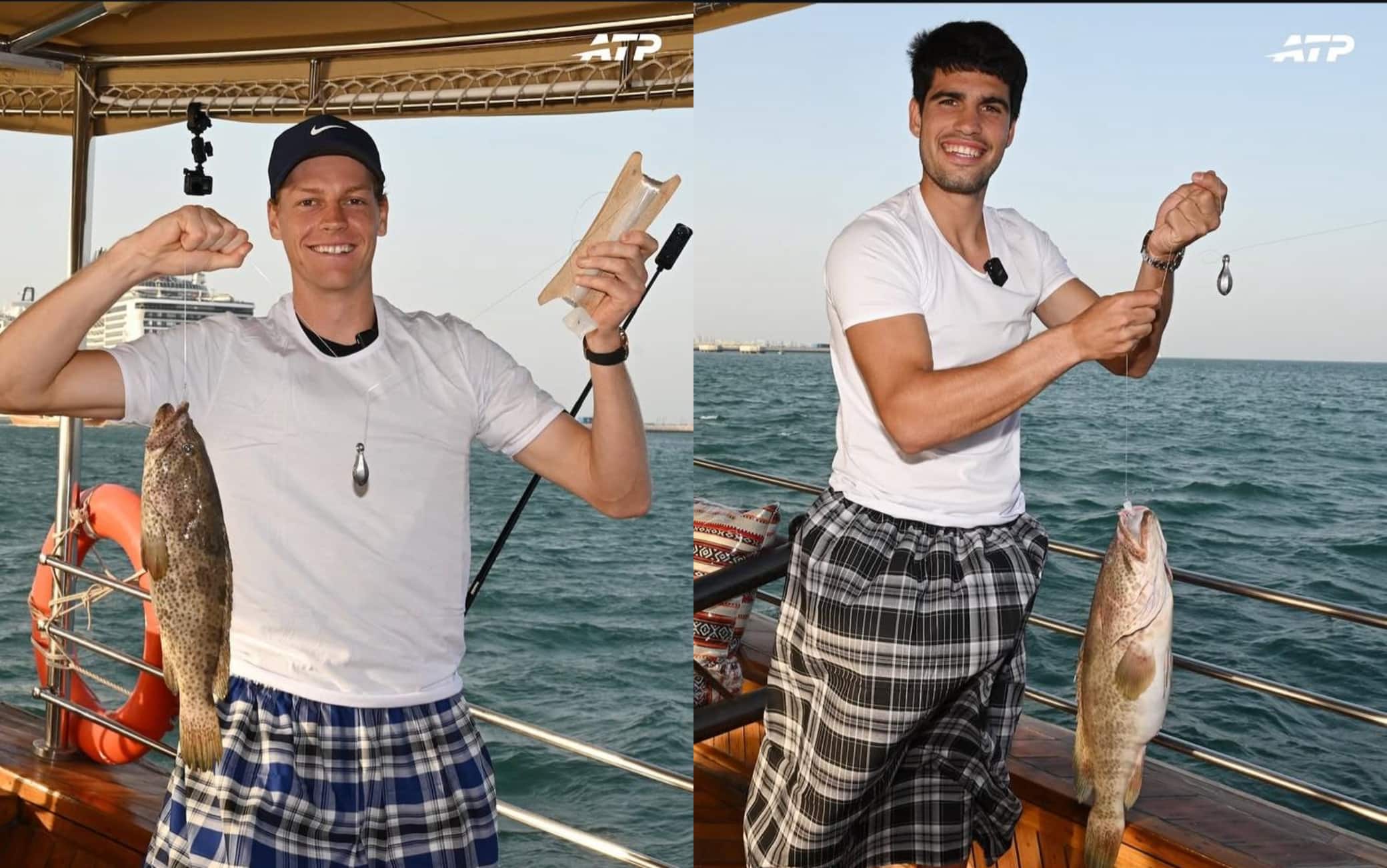 Sinner e Alcaraz a pesca insieme a Doha. Video