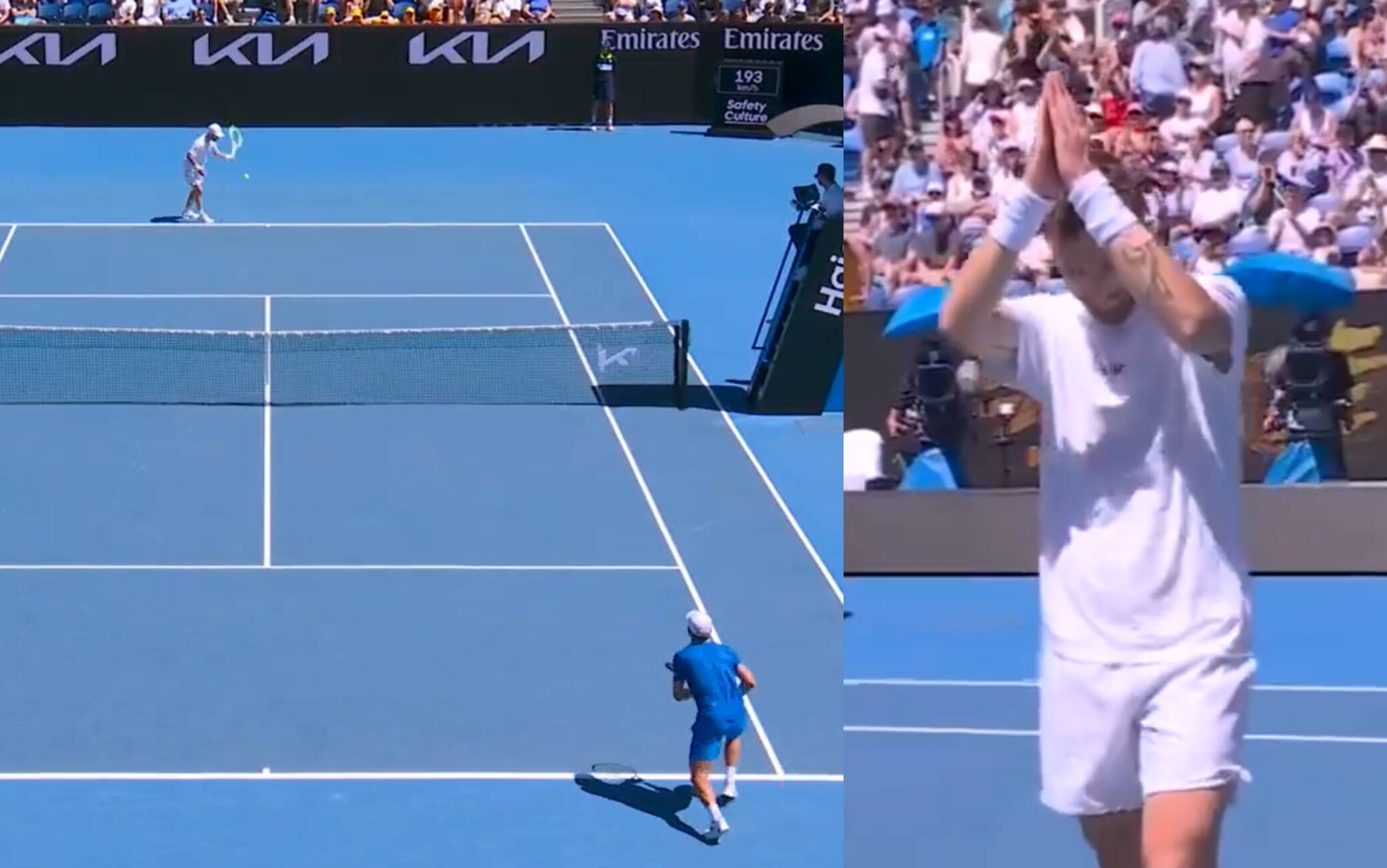 Australian Open, Moutet serve da sotto sul match point. VIDEO