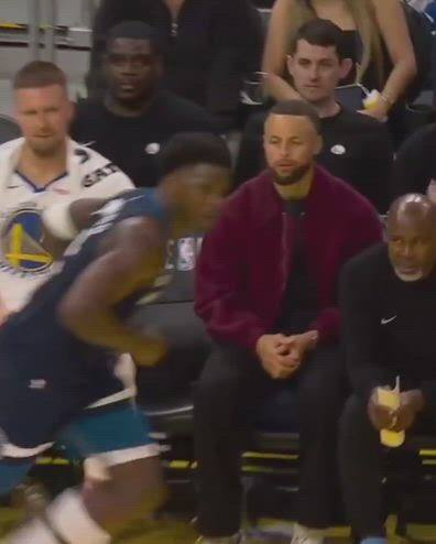 NBA, Ant segna la tripla e Curry è sconsolato in panchina