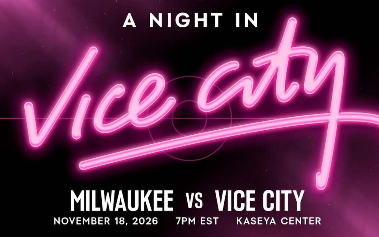 Photo: sport.sky.it Miami Heat rebrand as Vice City for GTA VI launch night against Bucks