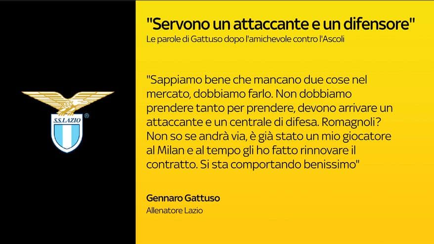 Lazio, il punto sul mercato dopo le parole di Gattuso