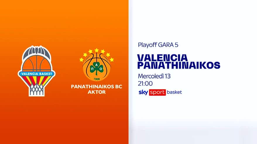 Eurolega, Playoff Gara 5: Valencia-Panathinaikos su Sky