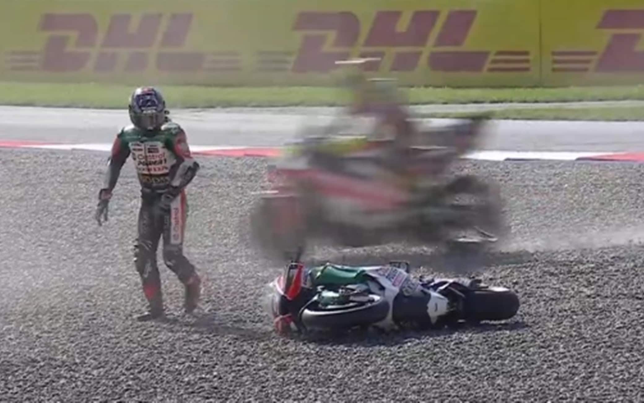 MotoGP: Zarco a terra, Moreira gli passa vicino: rischio penalità per il brasiliano. VIDEO