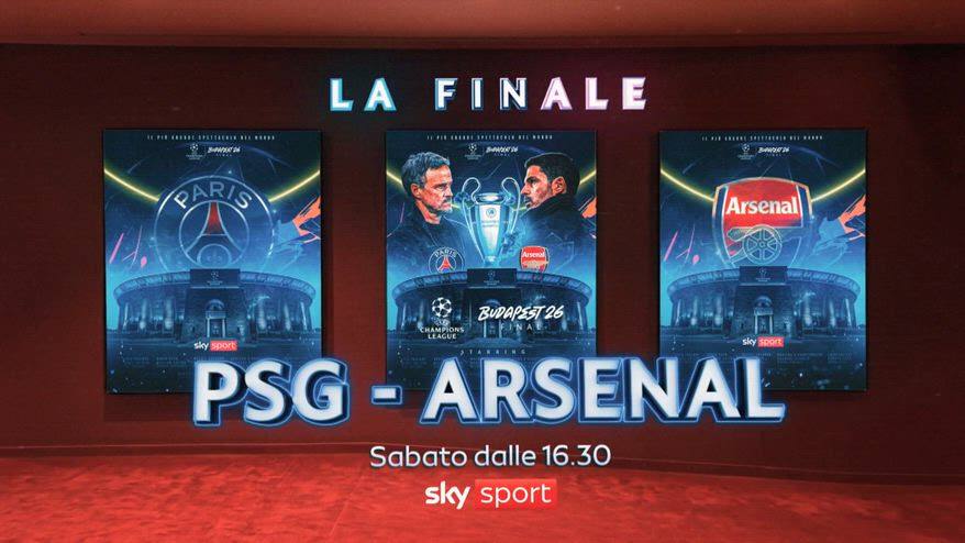 L'ultimo "ciak" della Champions League: PSG-Arsenal su Sky