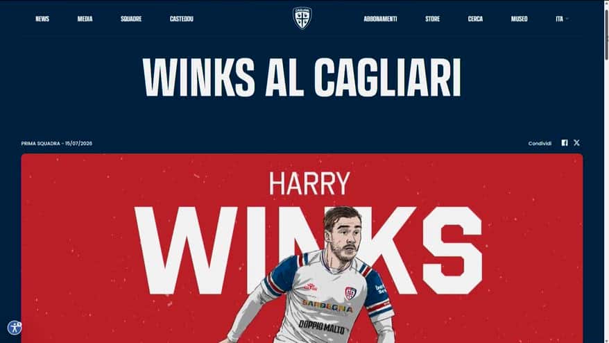 Cagliari, ufficiale Winks: 2 anni di contratto