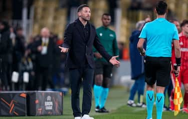 EDITORIAL USE ONLY No use with unauthorised audio, video, data, fixture lists, club/league logos or "live" services. Online in-match use limited to 120 images, no video emulation. No use in betting, games or single club/league/player publications.
Mandatory Credit: Photo by Raddad Jebarah/Shutterstock (16674269dx)
Domenico Tedesco manager of Fenerbahçe frustrated at a foul against Fenerbahçe
Fenerbache v Nottingham Forest, UEFA Europa League, Knockout Round Play Offs, First Leg, Football, Sukru Saracoglu Stadium, Istanbul, Turkiye - 19 Feb 2026