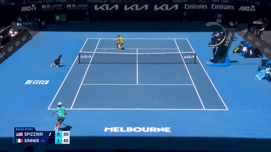 Sinner-Spizzirri, i punti migliori agli Australian Open