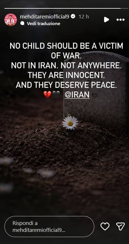 Il messaggio di Taremi sui social