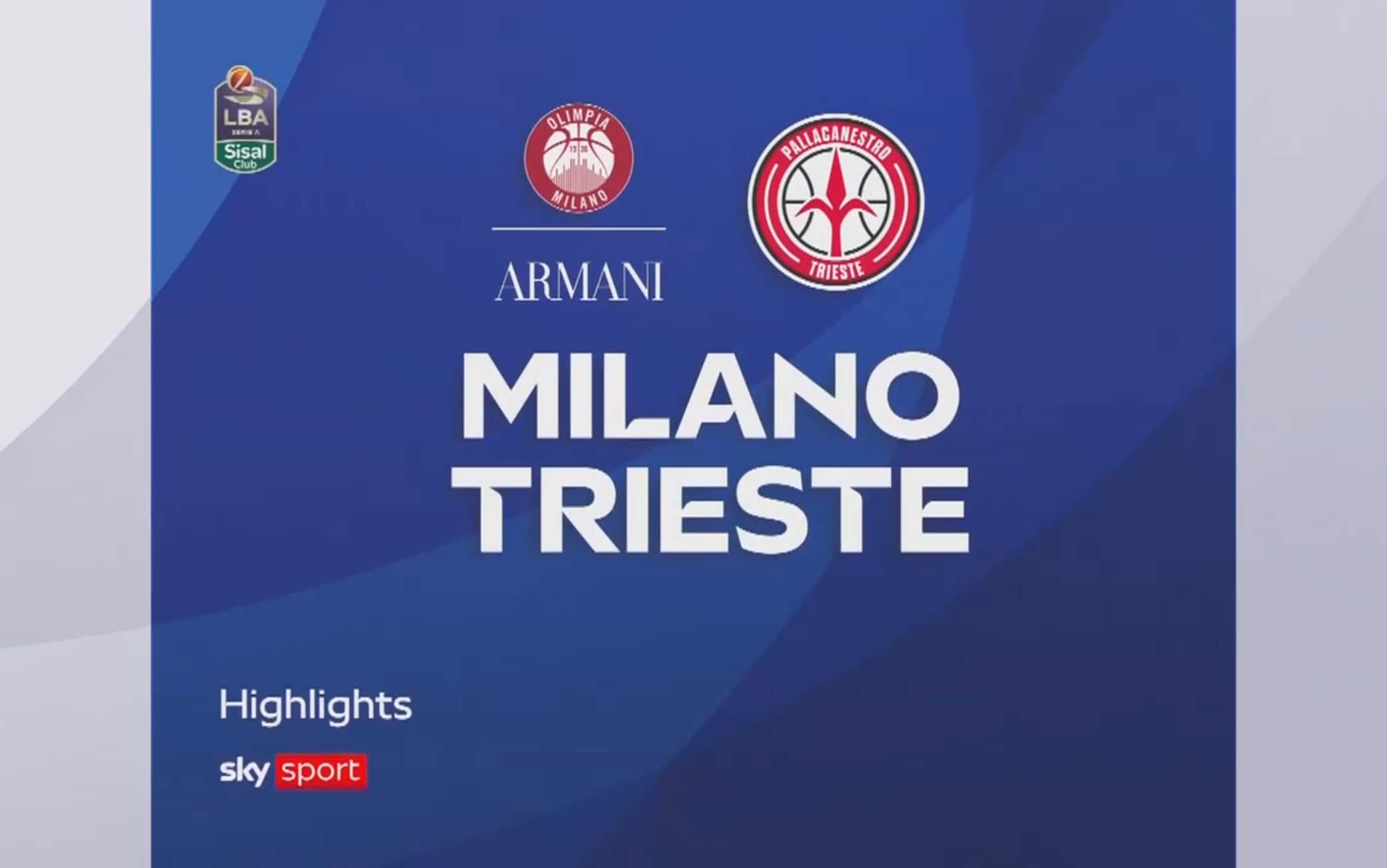 Olimpia Milano-Trieste 83-79: highlights. VIDEO