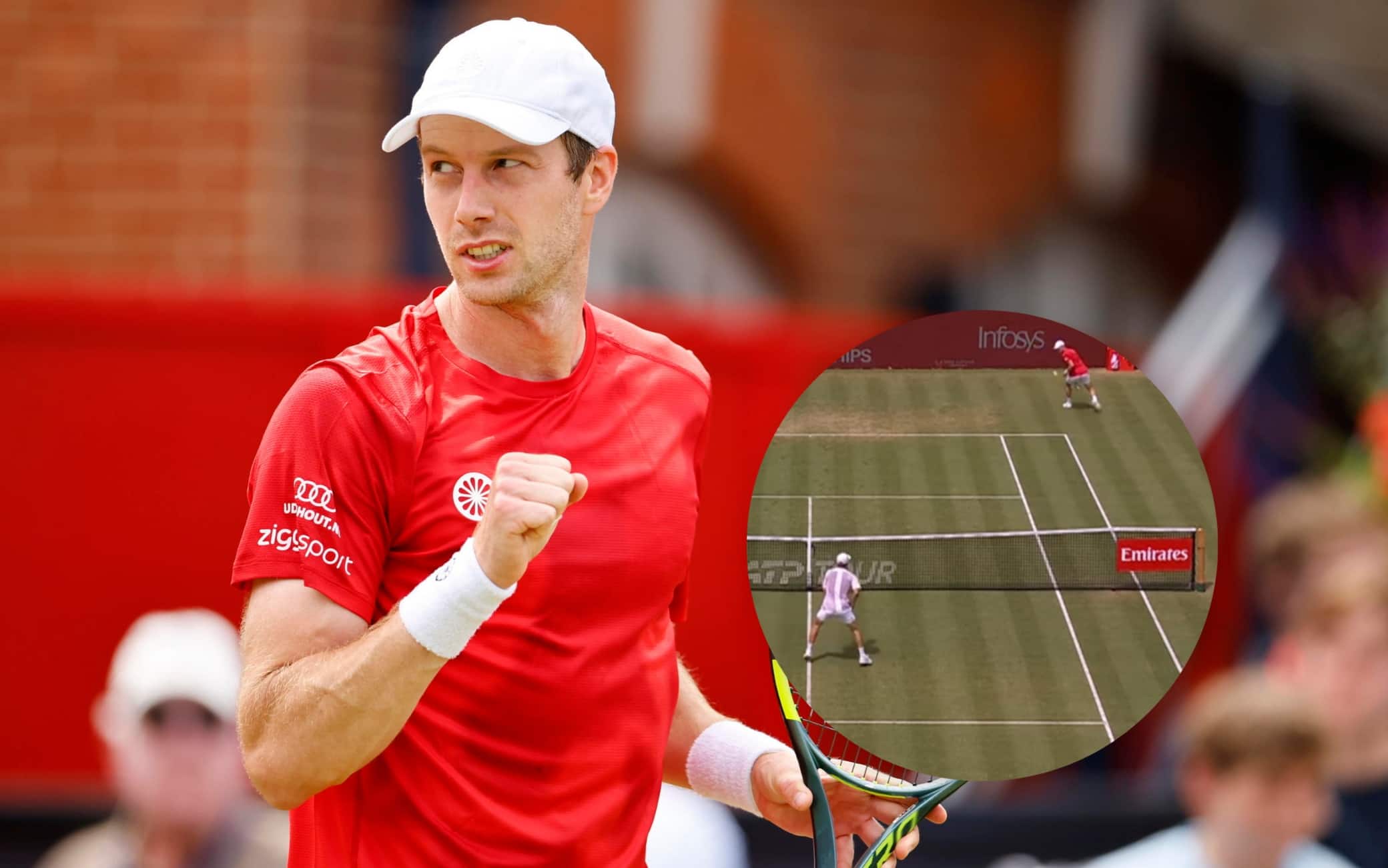 Magia Van de Zandschulp all'Atp Queen's: punto con un tweener lob