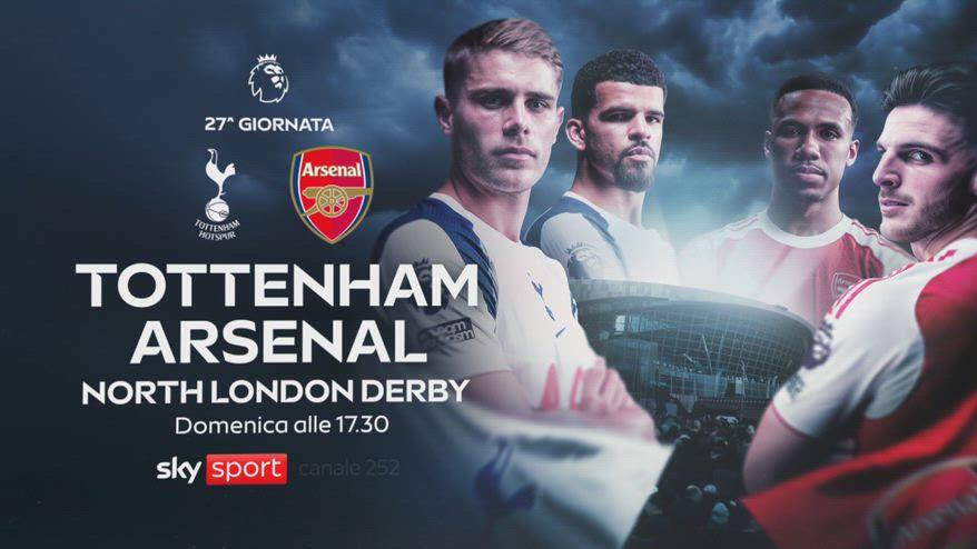 Tottenham-Arsenal, il North London derby domenica su Sky