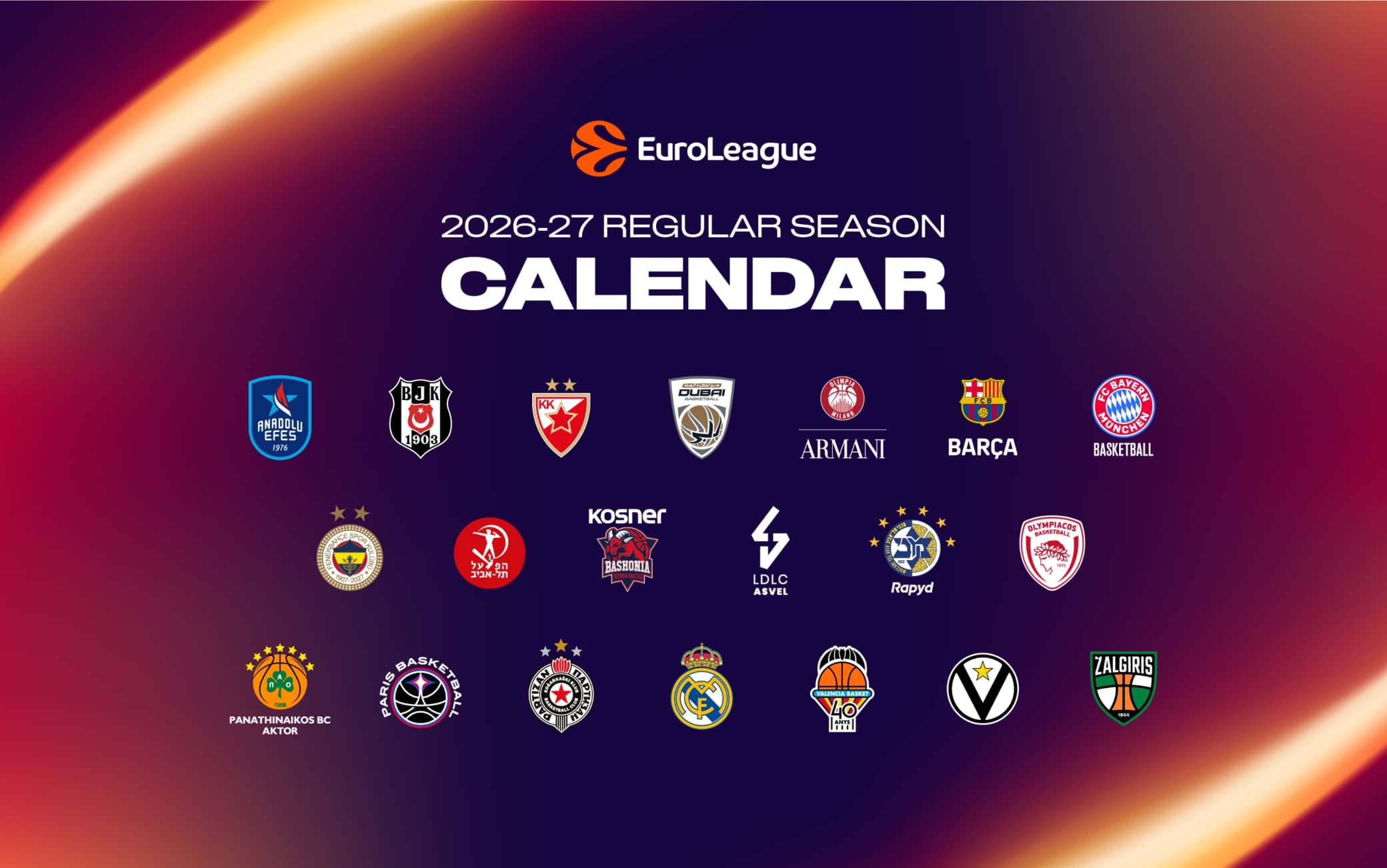 Eurolega, ufficiale il calendario 2026-27: tutte le gare di Milano e Virtus Bologna