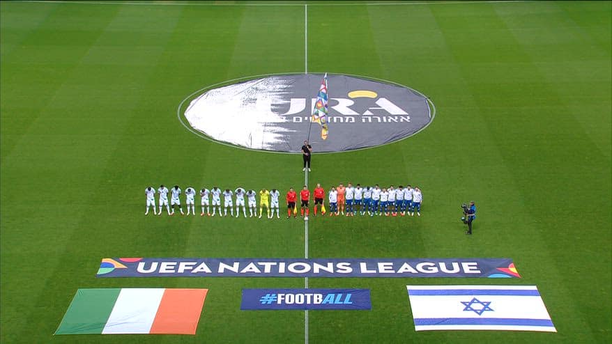 Irlanda, la protesta durante il match contro Israele