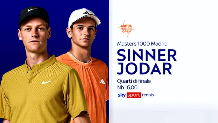 Madrid Open, oggi alle 16 Sinner-Jodar su Sky