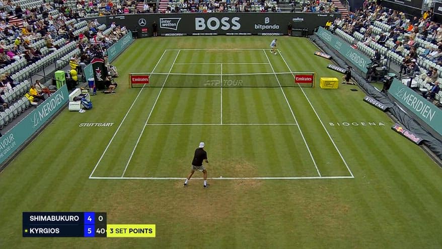 Kyrgios vince il set servendo dal basso contro Shimabukuro