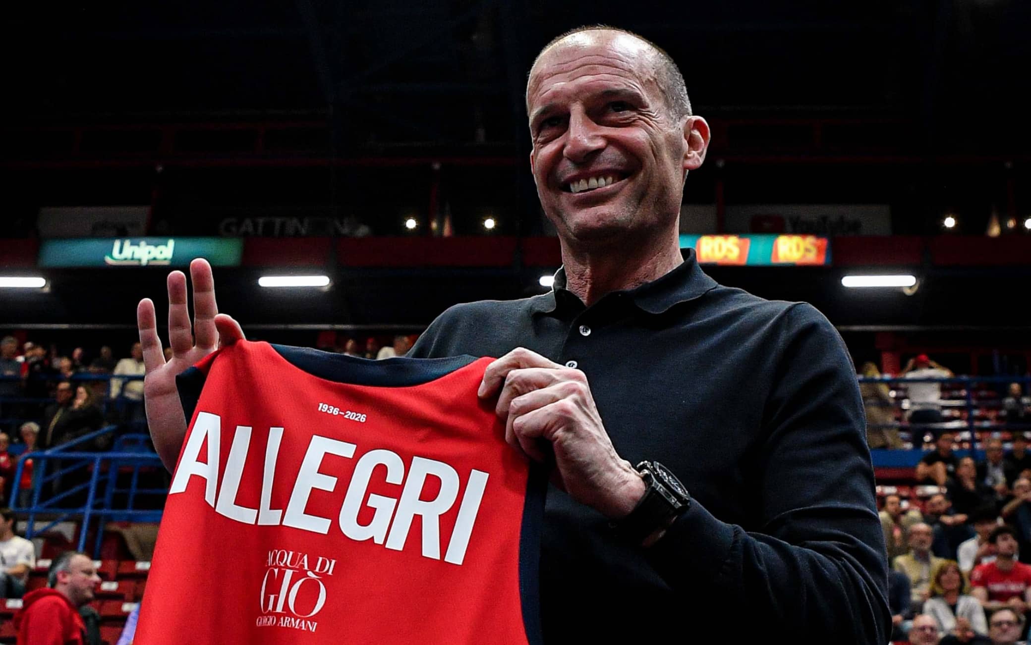 Eurolega, Massimiliano Allegri al Forum per Milano-Bayern. VIDEO