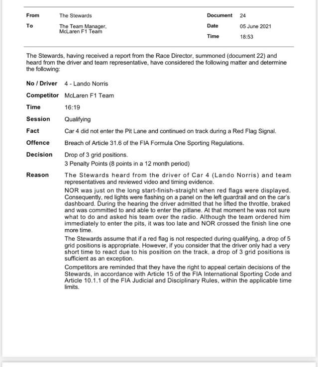 Norris, penalità a Baku