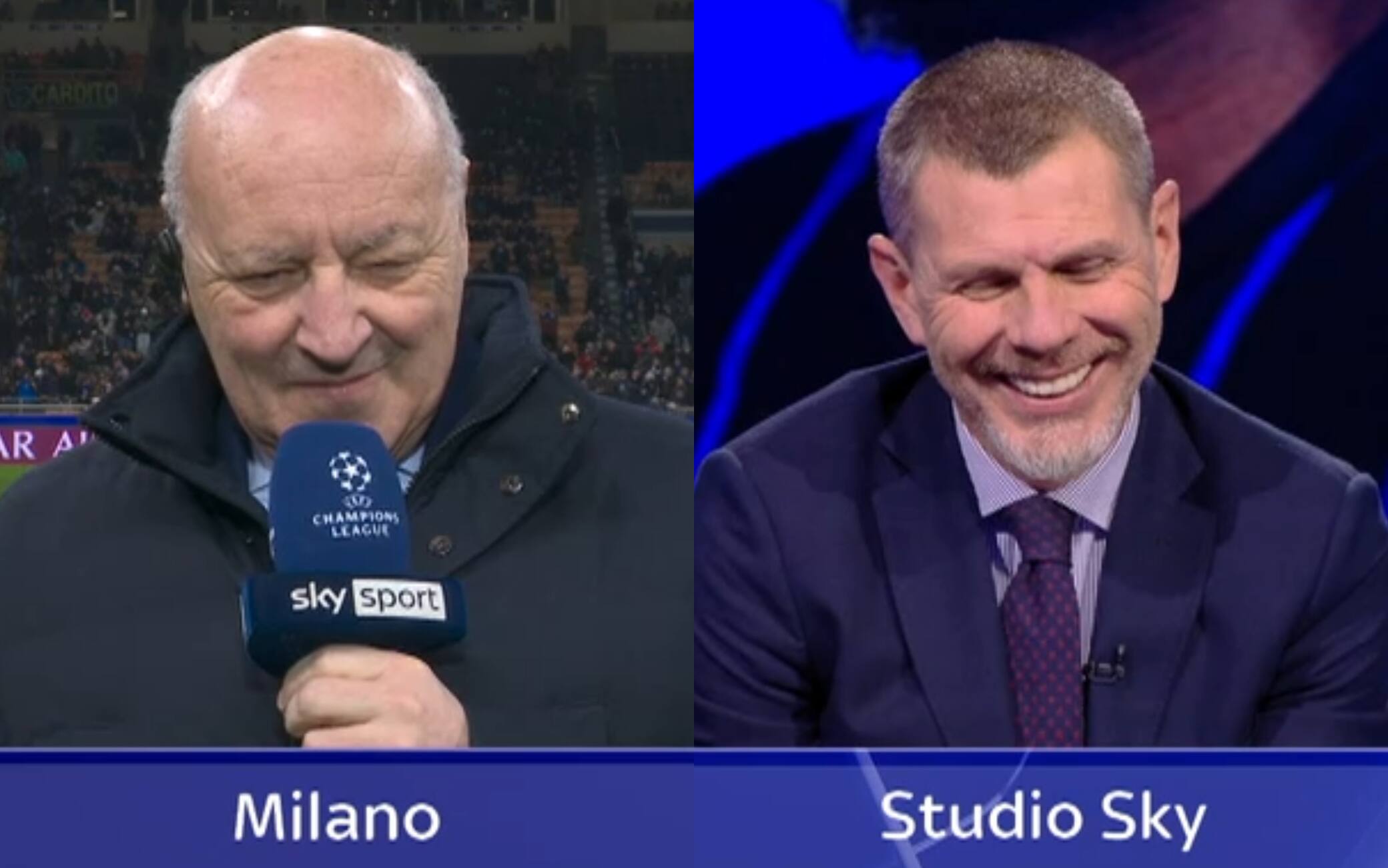 Inter-Jakirovic, "trattativa" di calciomercato Marotta-Boban in diretta Sky. VIDEO