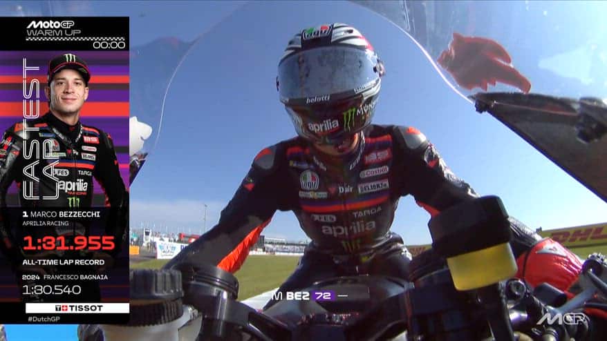 Gp Assen, super Bezzecchi nel warmup: alle sue spalle Ogura