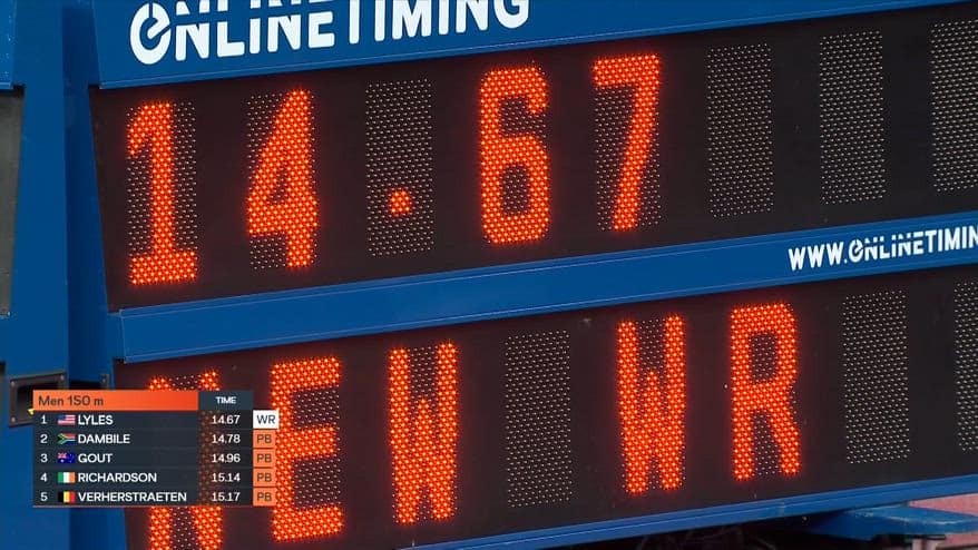 Meeting Ostrava, record del mondo di Lyles nei 150 metri