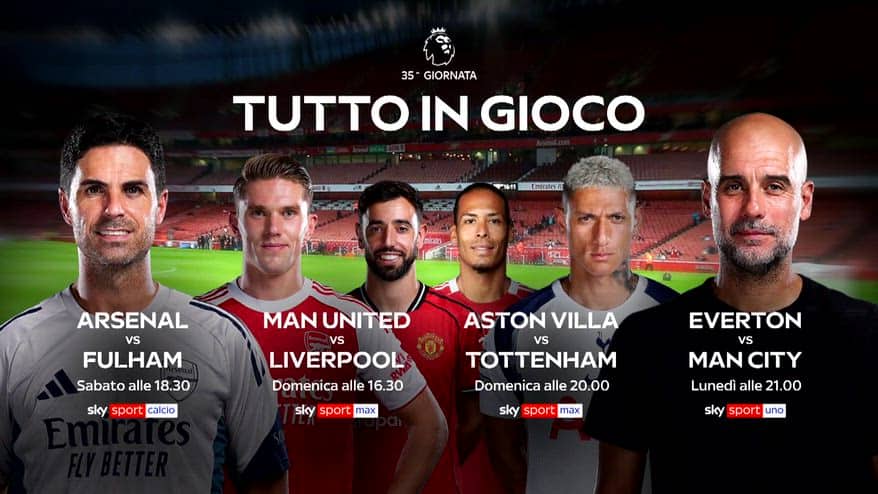 Premier League, 35^ giornata: le partite del weekend su Sky