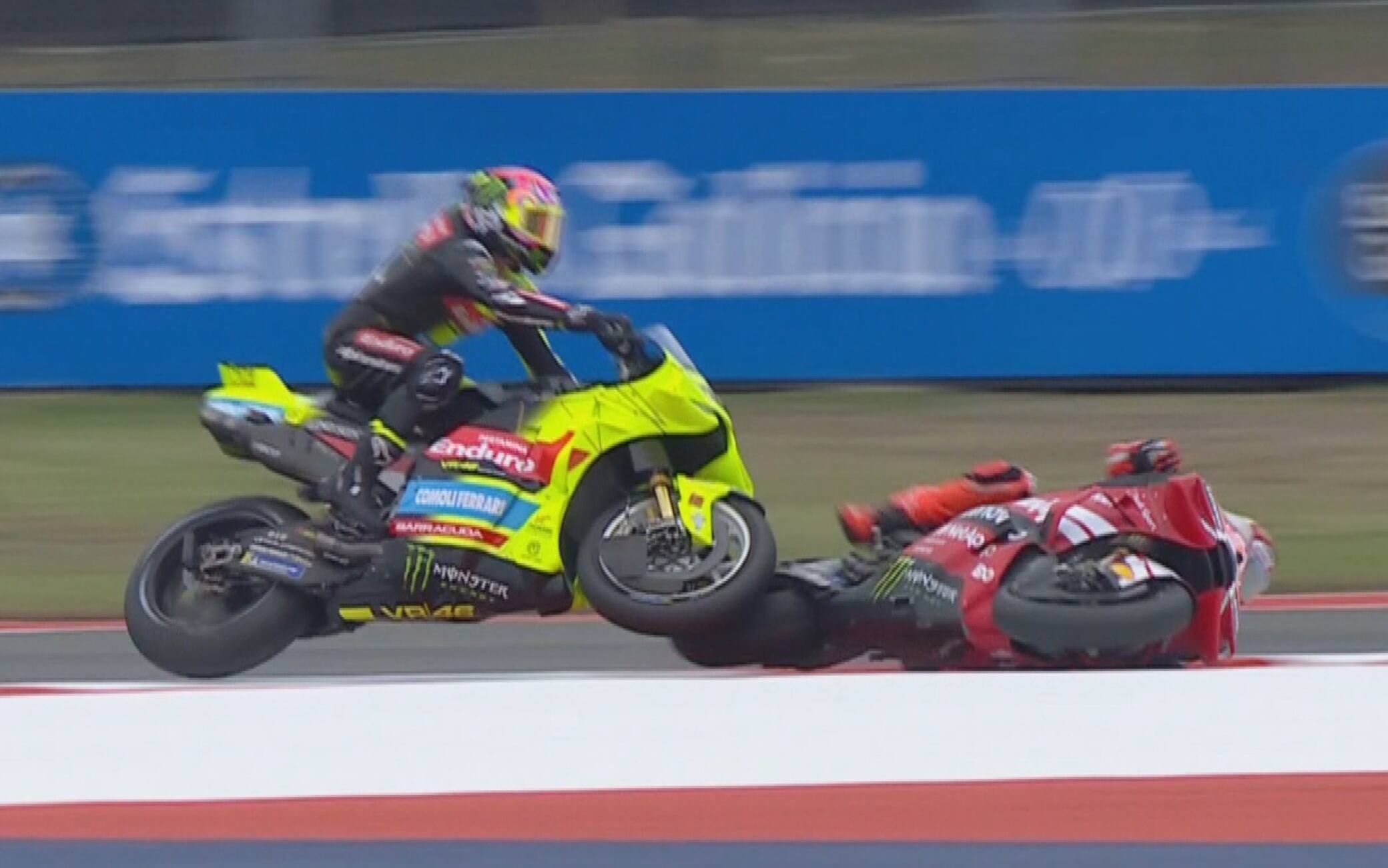 Incidente Marquez-Di Giannantonio nella Sprint di Austin. VIDEO