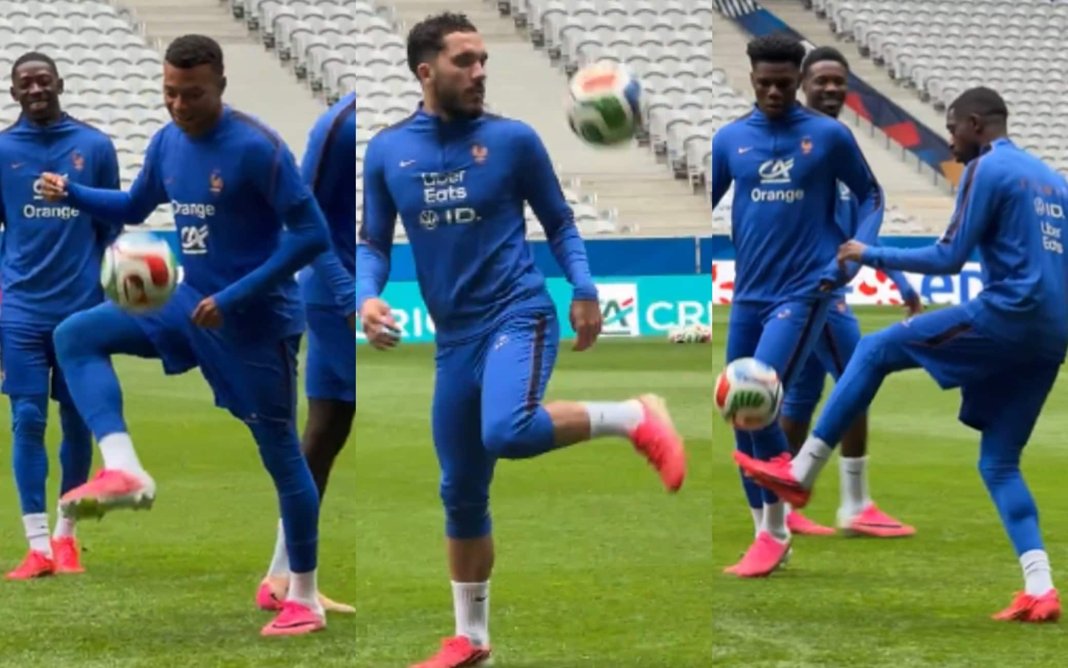 Francia, l'allenamento verso il Mondiale: il pallone non cade mai a terra! 