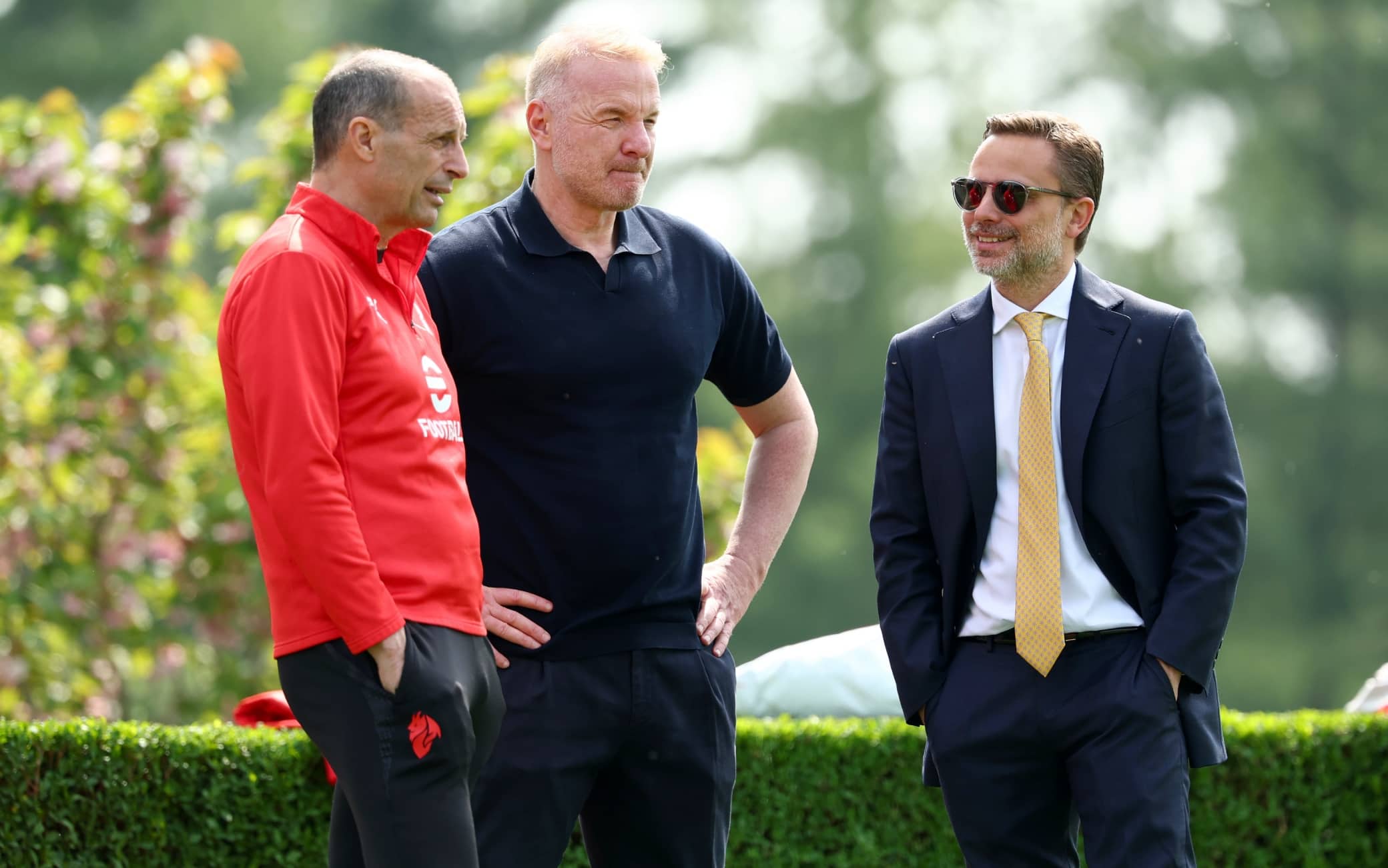 Milan: Scaroni, Furlani e Tare seguono l'allenamento in vista della Juve