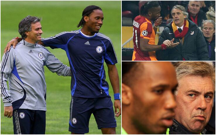 Mourinho, Mancini e Ancelotti: alcuni degli allenatori avuti da Drogba