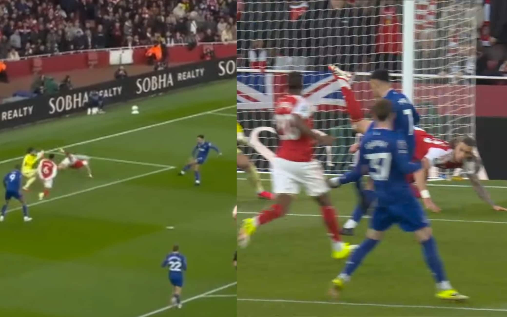 Calafiori, il salvataggio in Arsenal-Everton è irreale: VIDEO