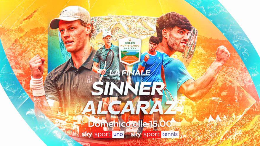 Sinner-Alcaraz, la finale domenica alle 15 live su Sky