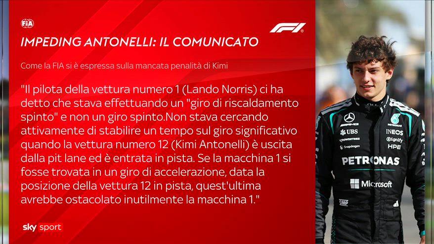 F1, perché Antonelli non è stato penalizzato per impeding