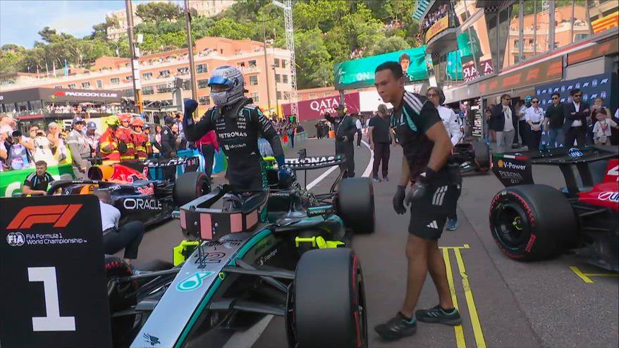 Pole Antonelli a Monaco: l'esultanza di Kimi