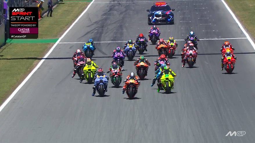 GP Barcellona, la partenza e il primo giro della Sprint Race