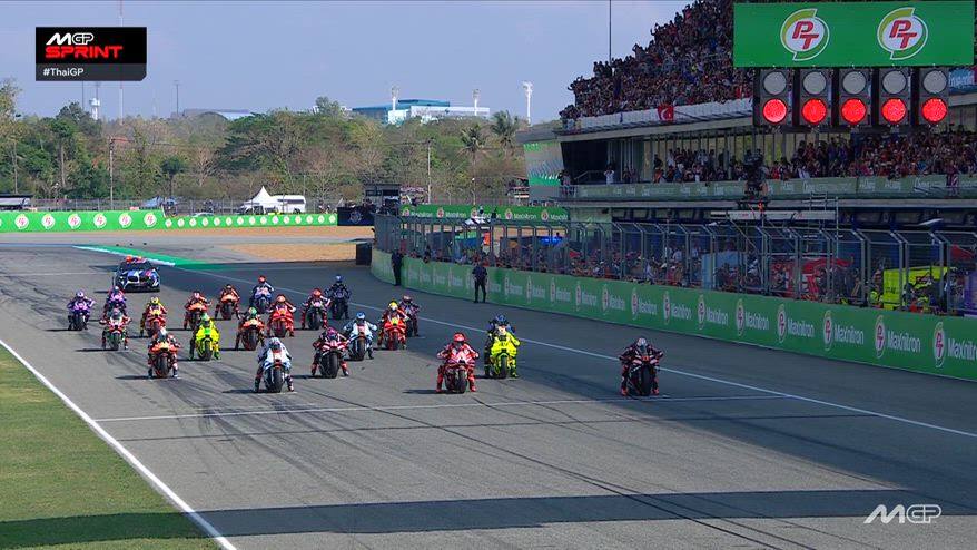 Gp Thailandia, la partenza e il primo giro della Sprint Race