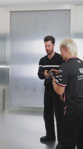Cadillac, il backstage: Bottas e Perez fotografi...