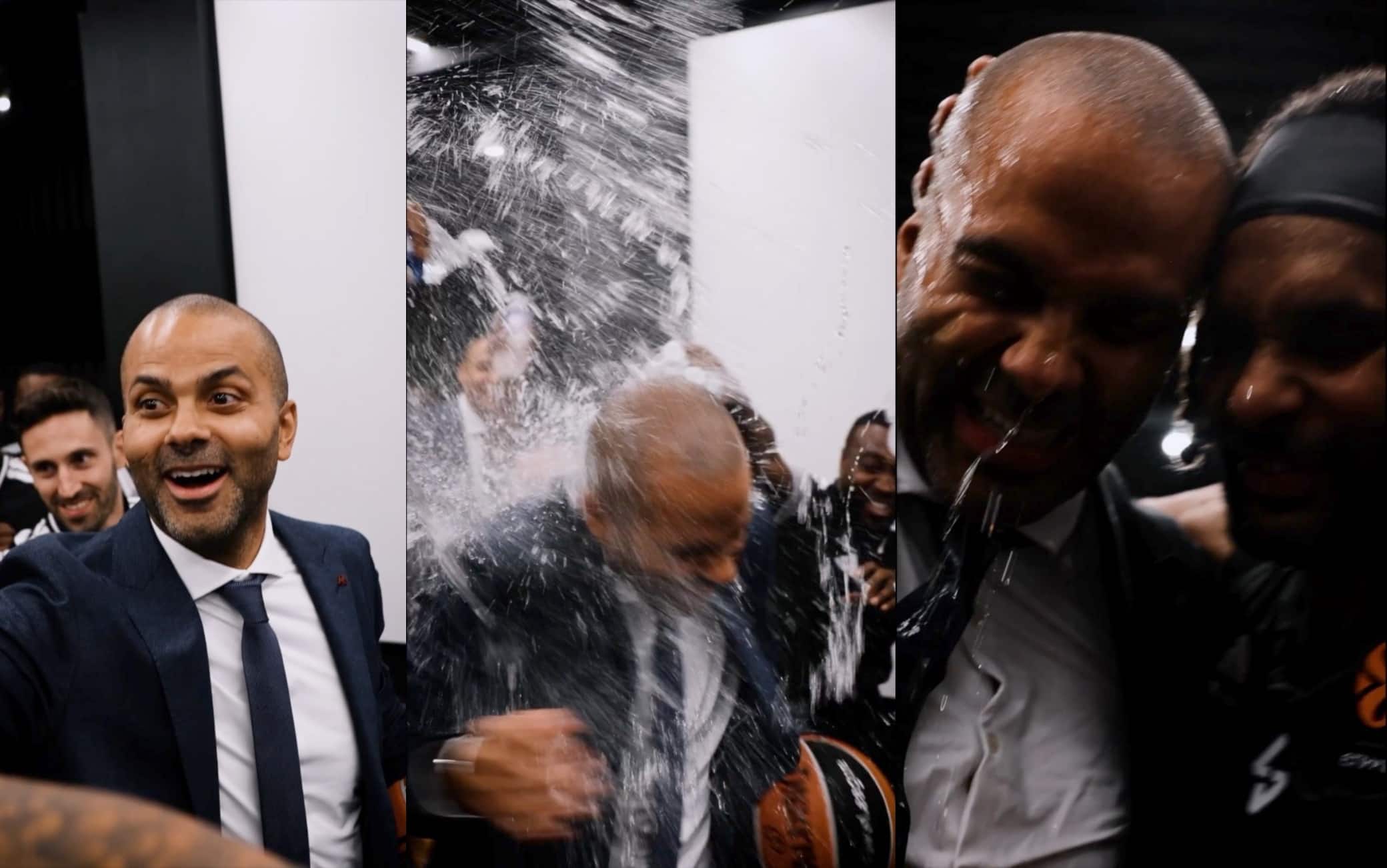 Eurolega, Tony Parker vince all'esordio da coach e viene sommerso in spogliatoio. VIDEO