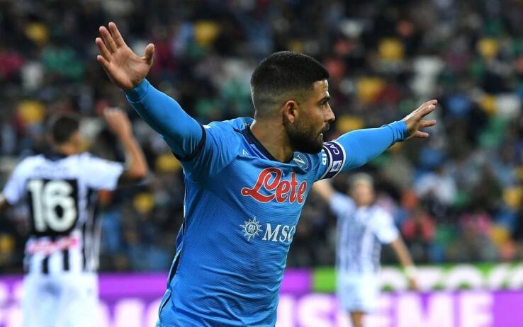 L'esultanza di Insigne dopo il gol dello 0-1
