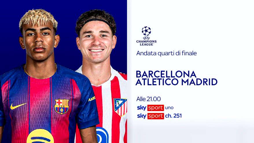Champions, Barcellona-Aletico Madrid oggi su Sky