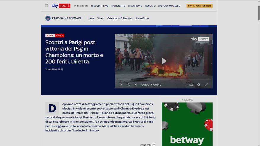 Parigi, scontri tra tifosi dopo vittoria Psg: le news