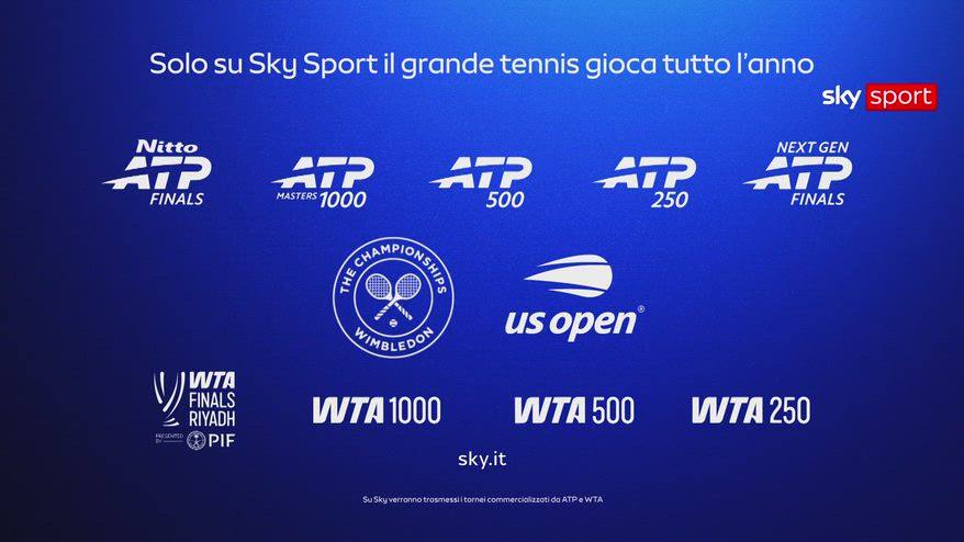 Solo su Sky Sport il grande tennis gioca tutto l'anno