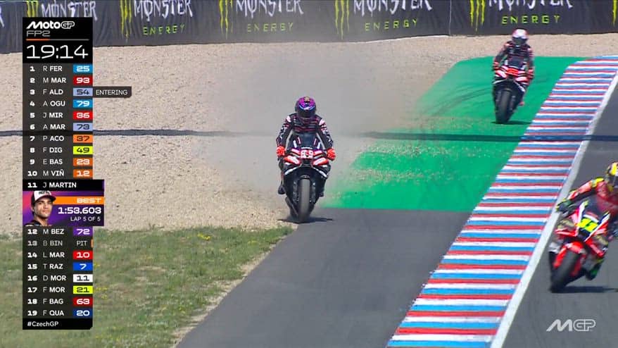 Martin, errore nel Long Lap durante le libere a Brno