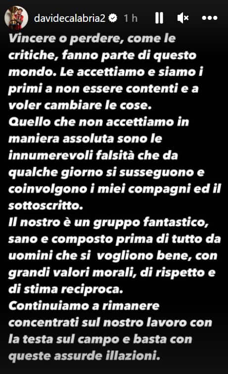 Il messaggio di Calabria