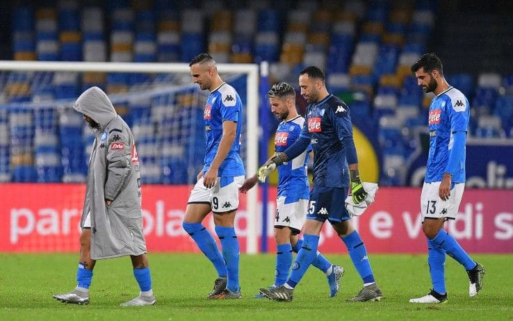 I giocatori del Napoli dopo il triplice fischio