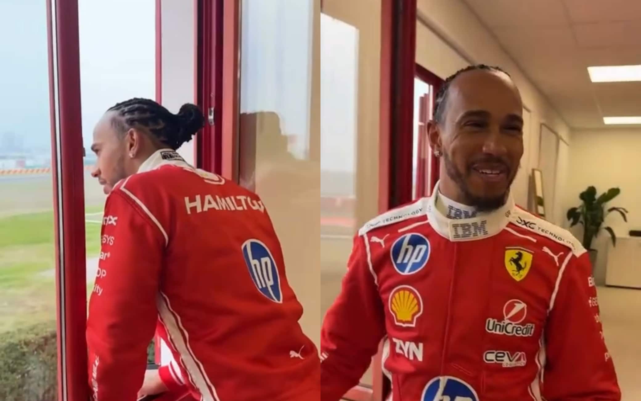 Hamilton scatenato in Ferrari: "Buongiorno vicini"! La citazione cult è virale