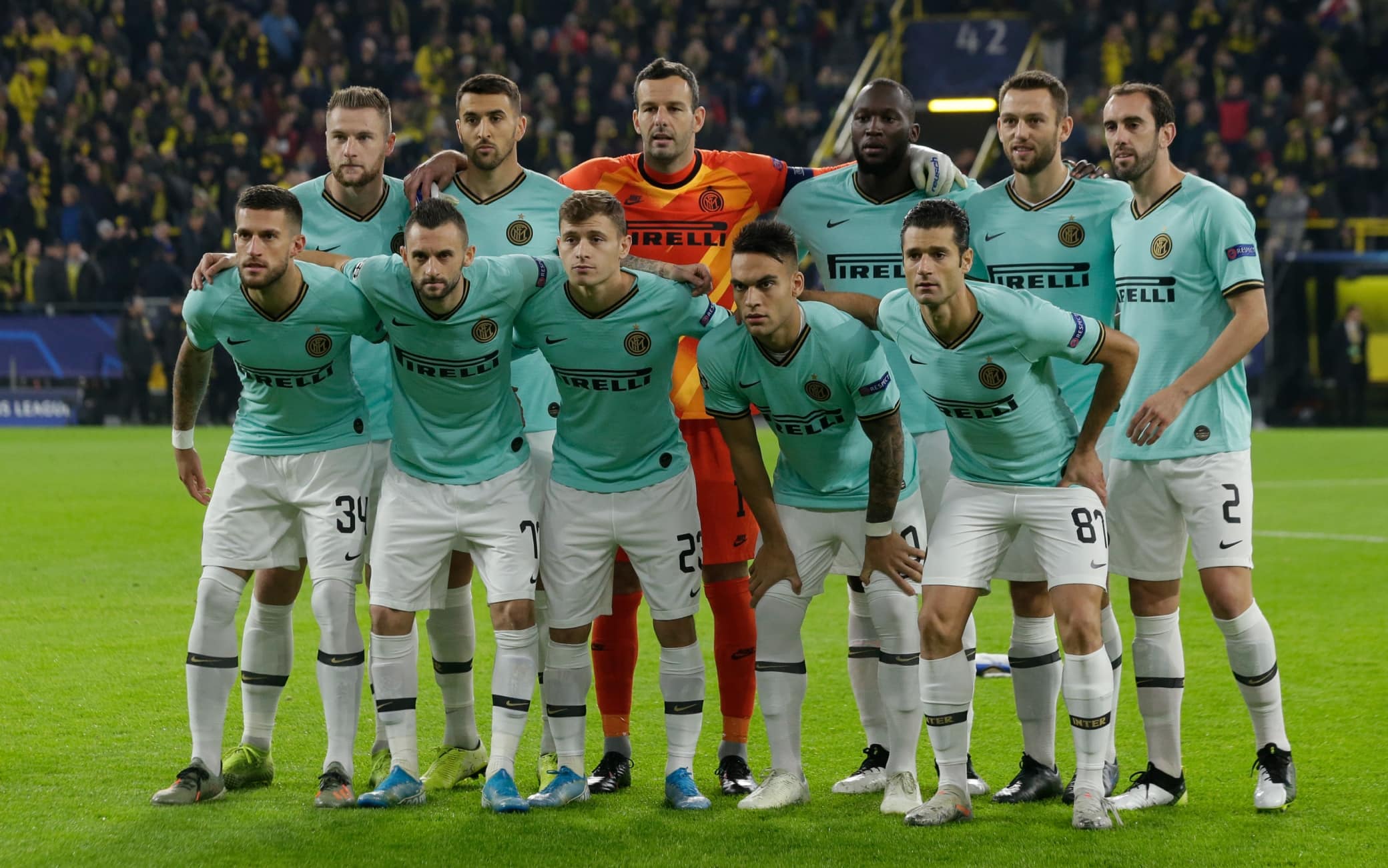 La formazione dell'Inter contro il Borussia Dortmund nel novembre 2019
