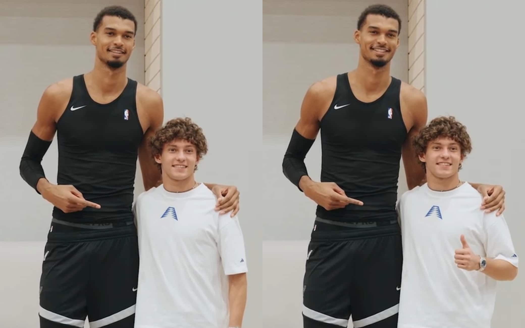 Kimi Antonelli in visita ai San Antonio Spurs: incontro con Wembanyama
