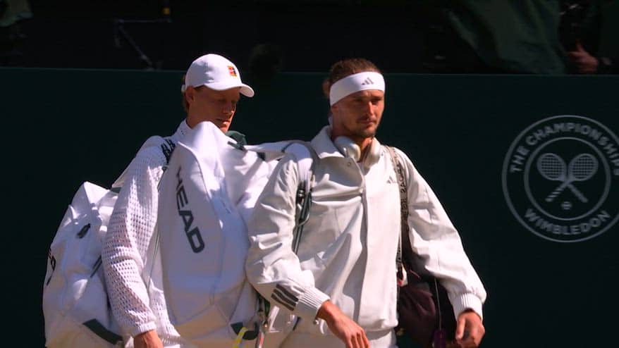 Wimbledon, l'ingresso di Sinner e Zverev sul Centrale