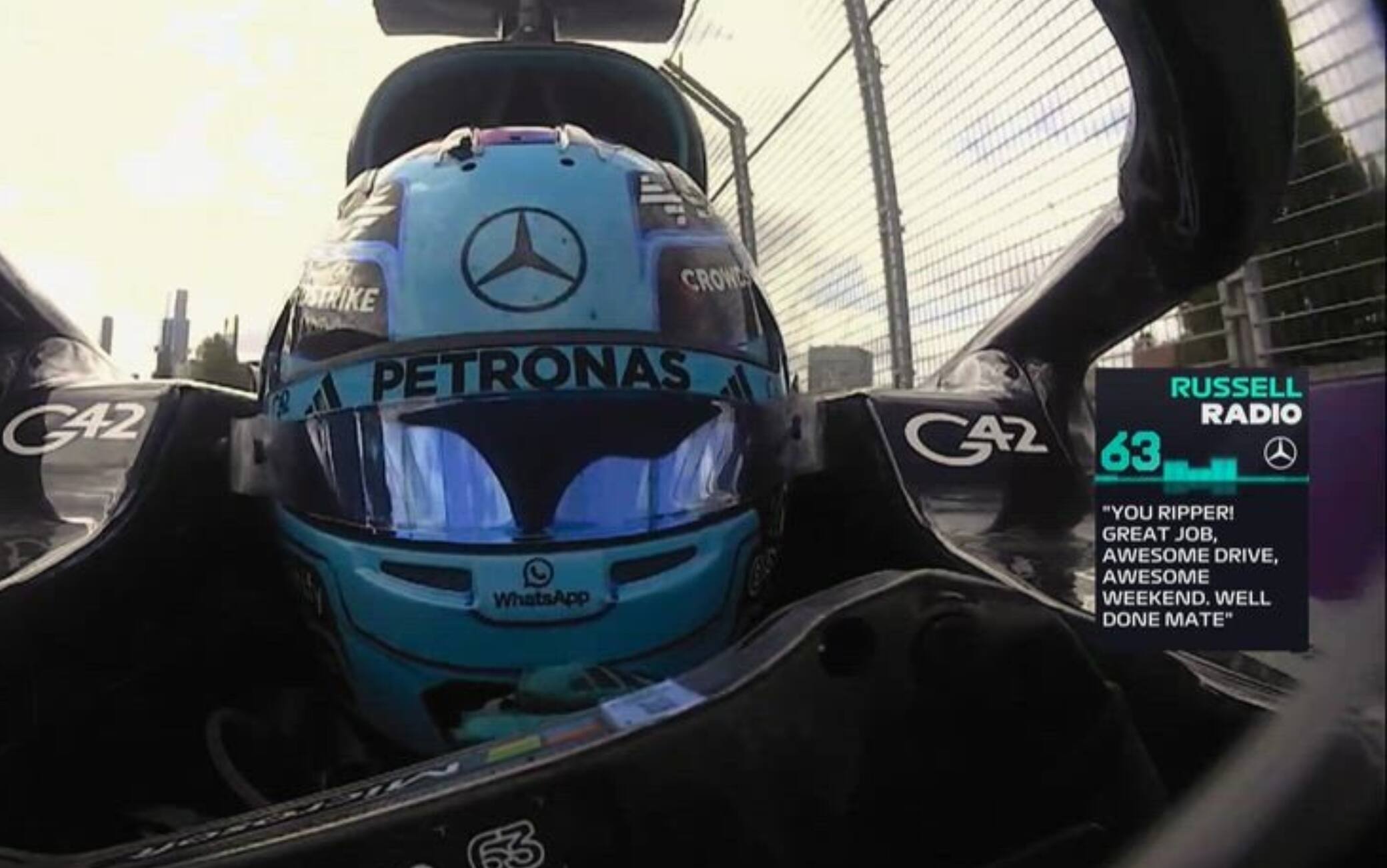 Russell vince: l'ultimo giro e tem radio del GP Australia. VIDEO